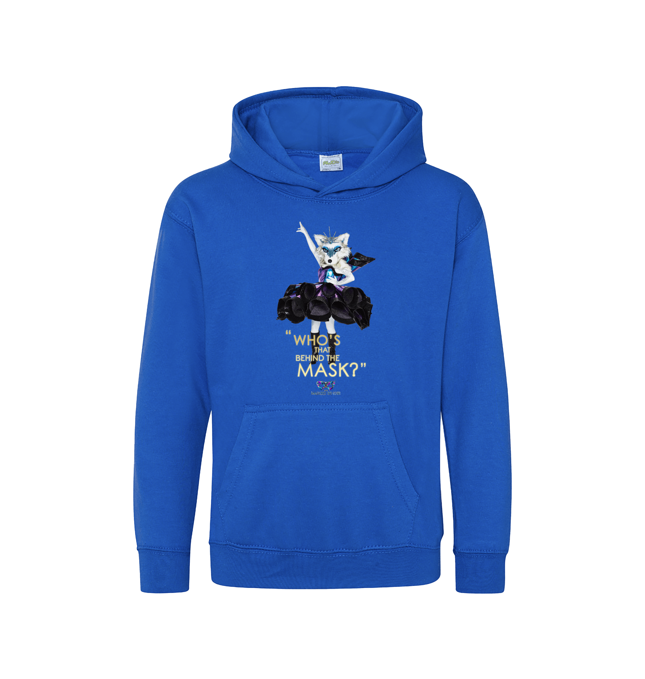 Royal Blue Printed Kids Hoodie Front