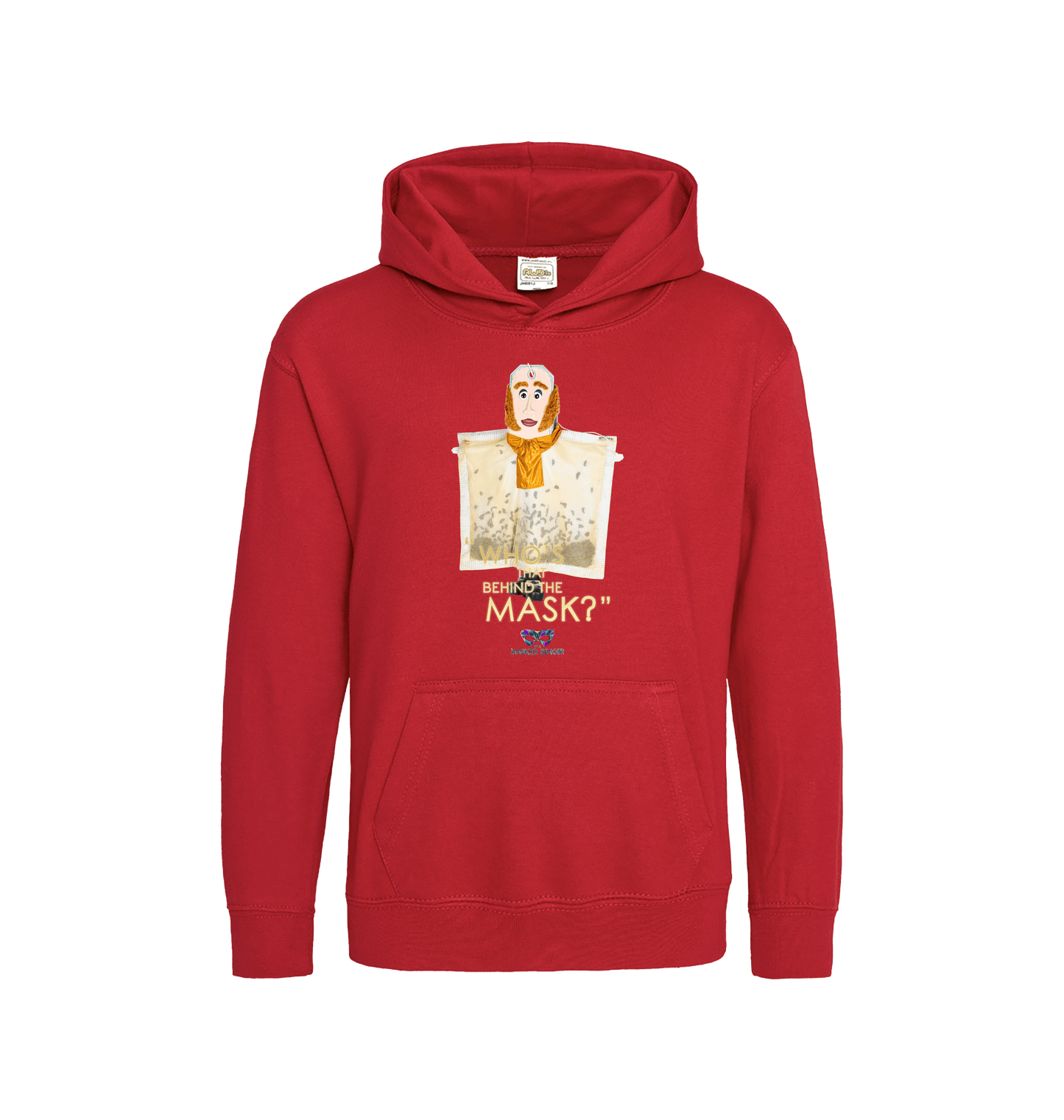Fire Red Printed Kids Hoodie Front