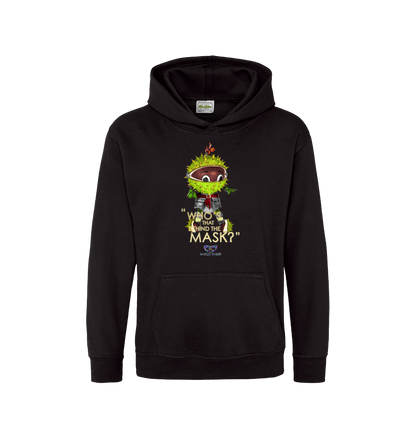 Jet Black Printed Kids Hoodie Front