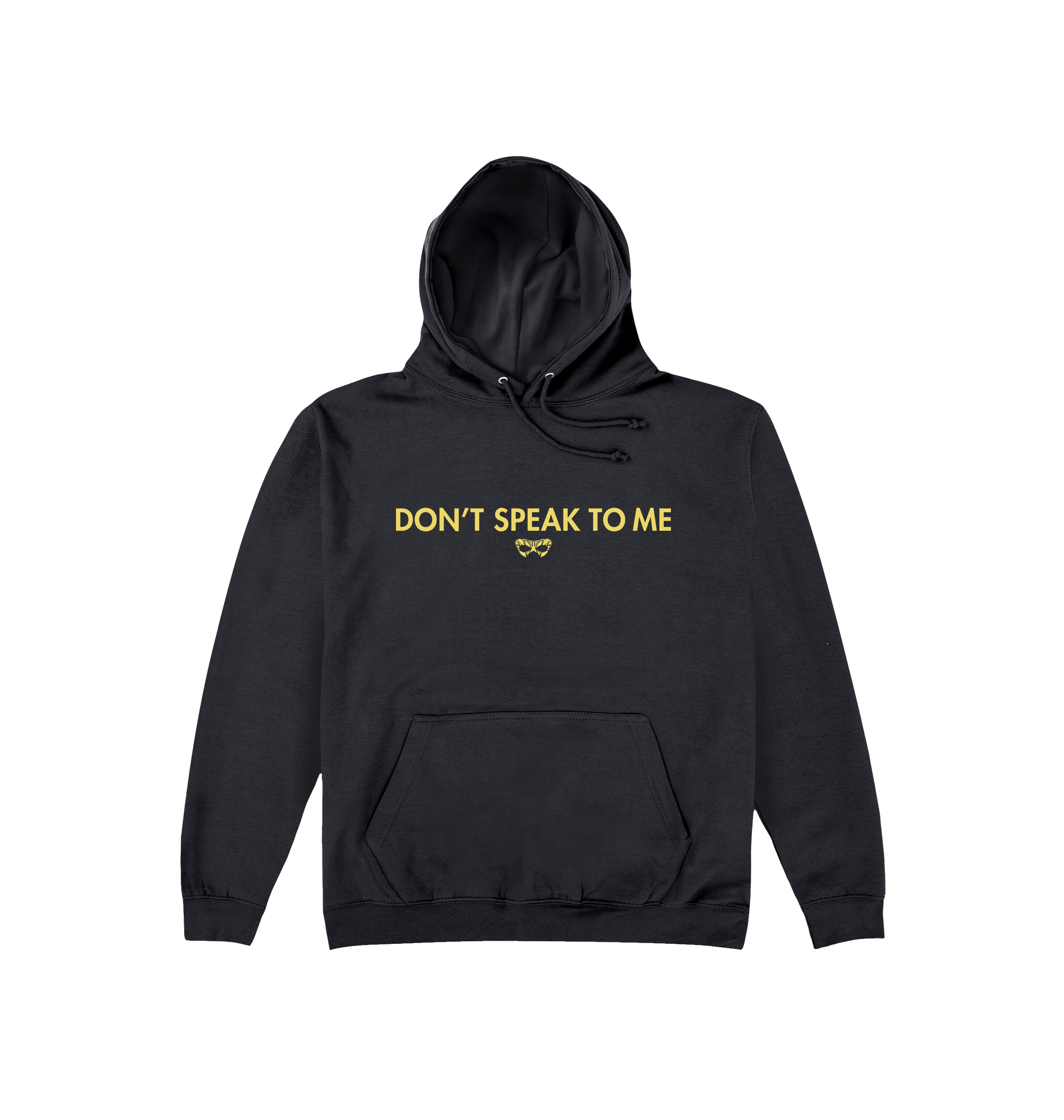 Jet Black Printed Hoody Front