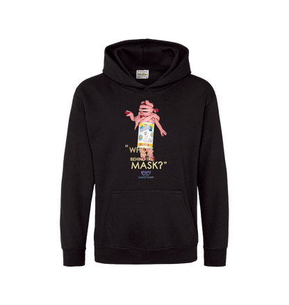 Jet Black Printed Kids Hoodie Front
