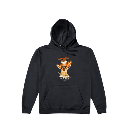 Jet Black Printed Hoody Front