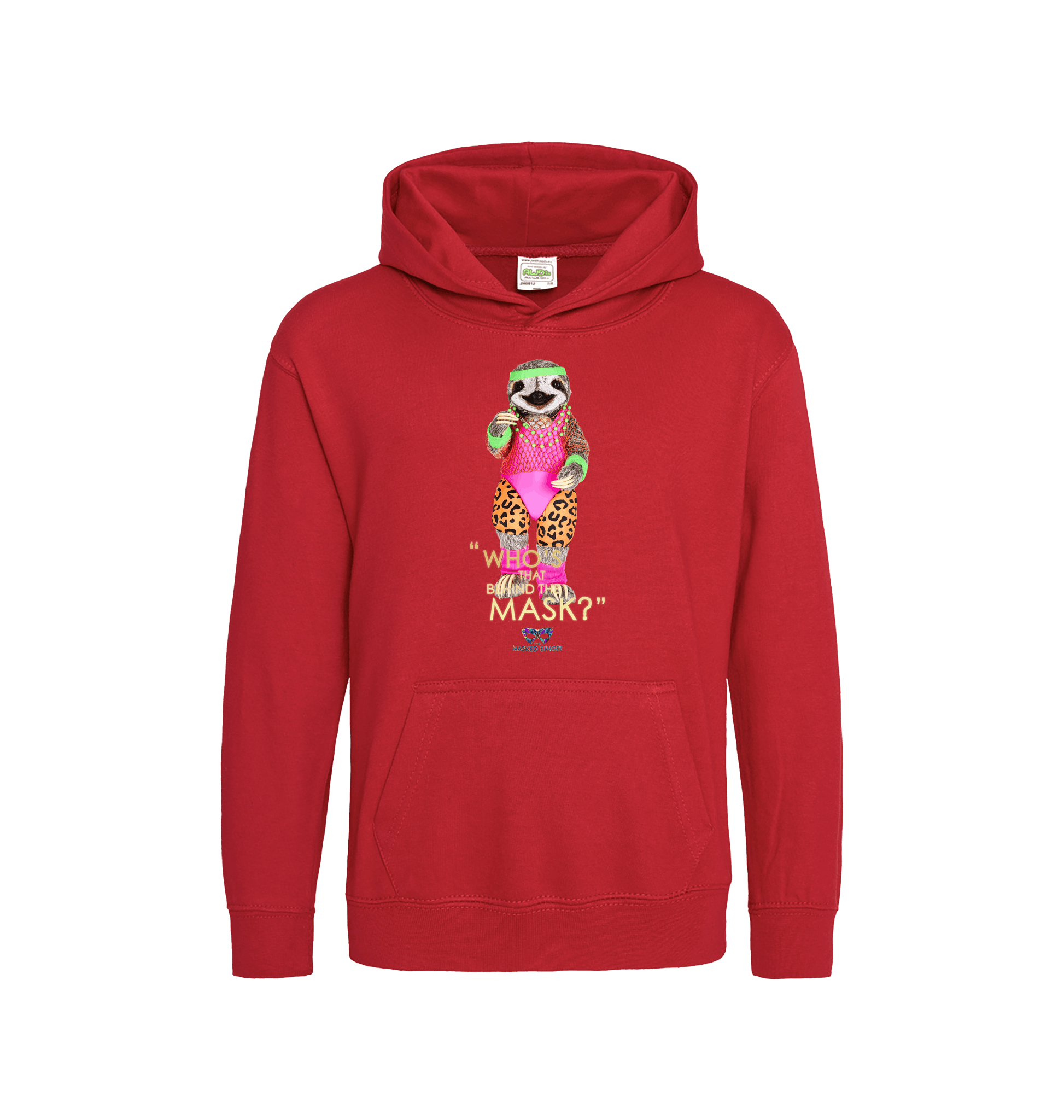 Fire Red Printed Kids Hoodie Front