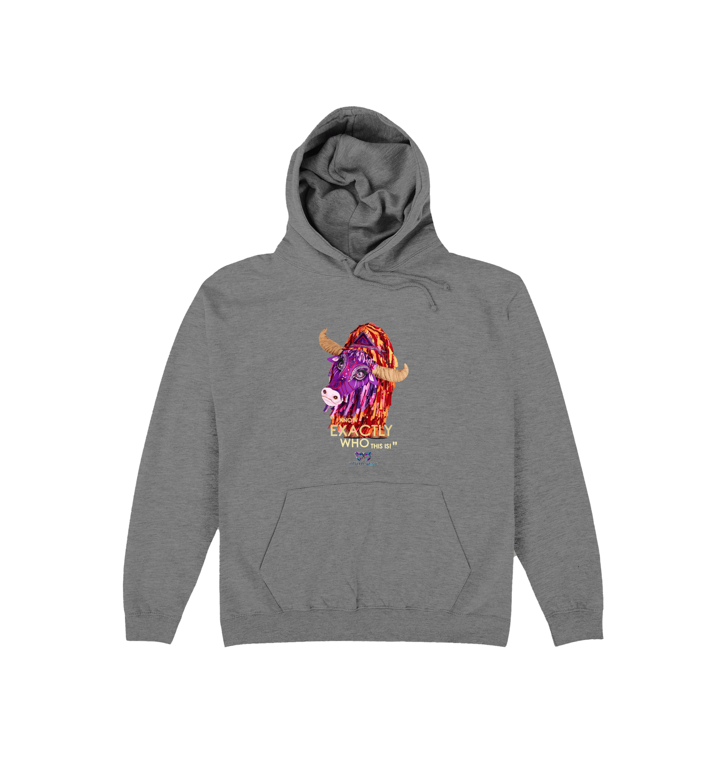 Graphite Heather Printed Hoody Front