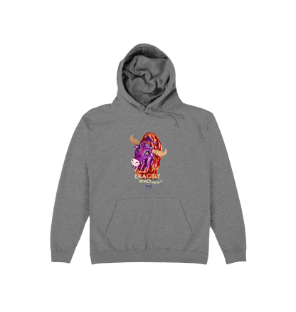 Graphite Heather Printed Hoody Front