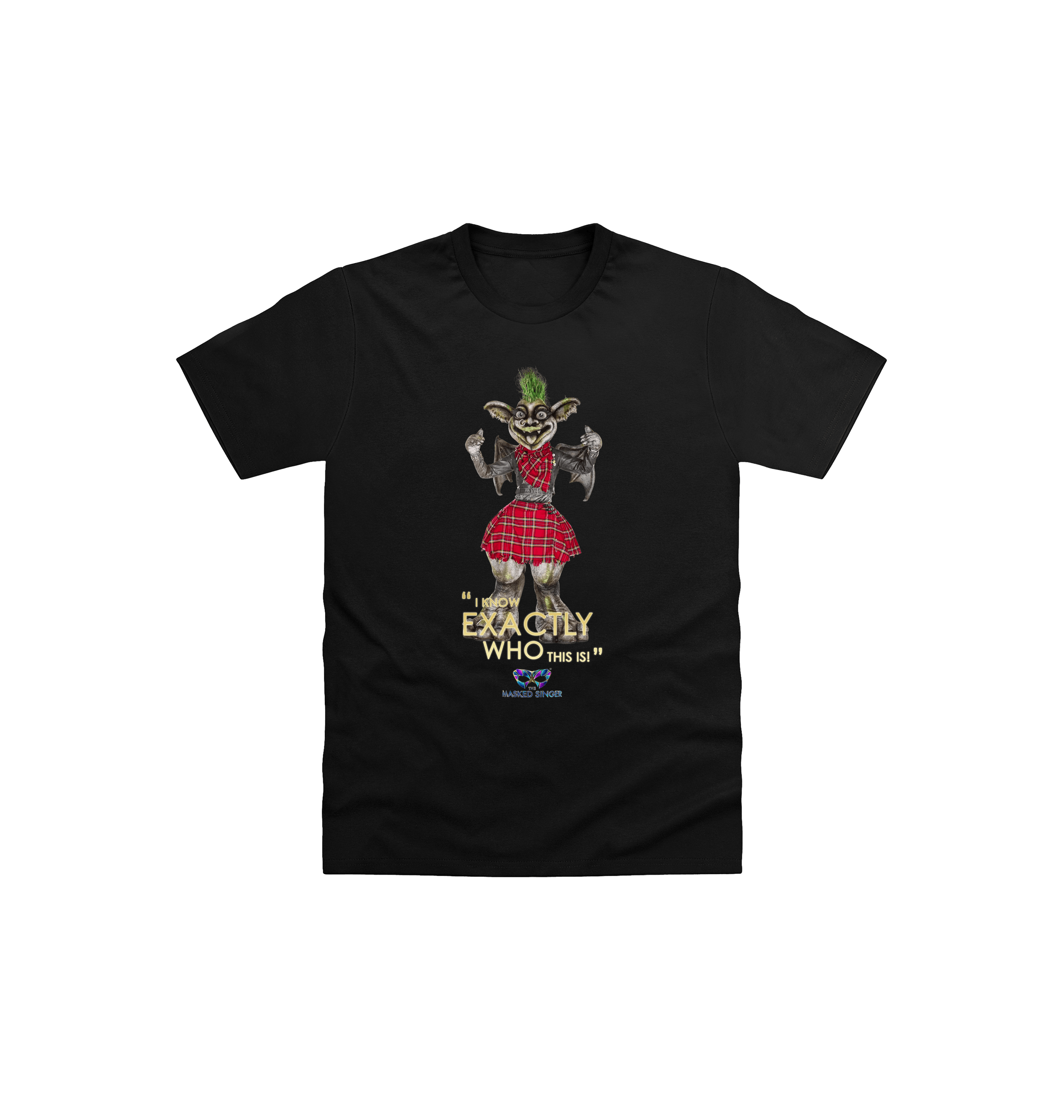 Black Printed Kids T-Shirt Front
