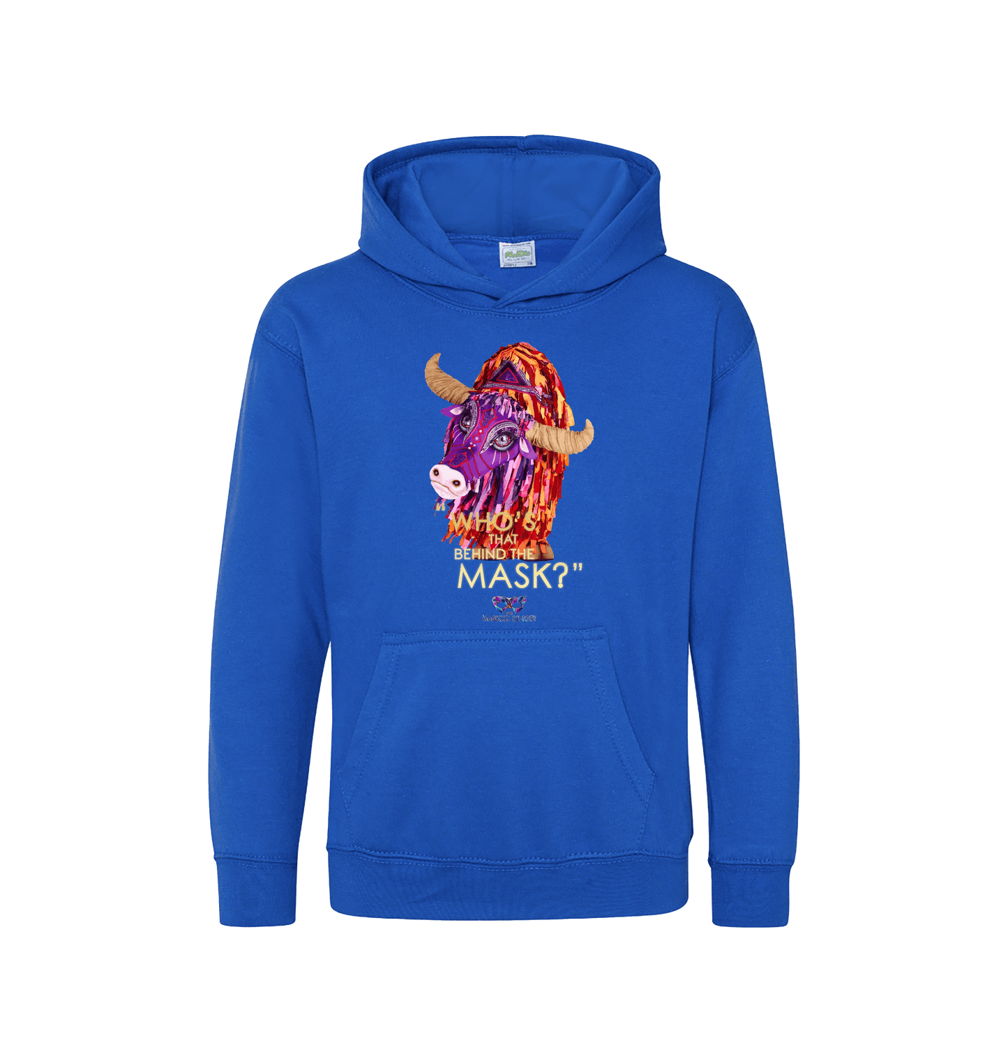 Royal Blue Printed Kids Hoodie Front