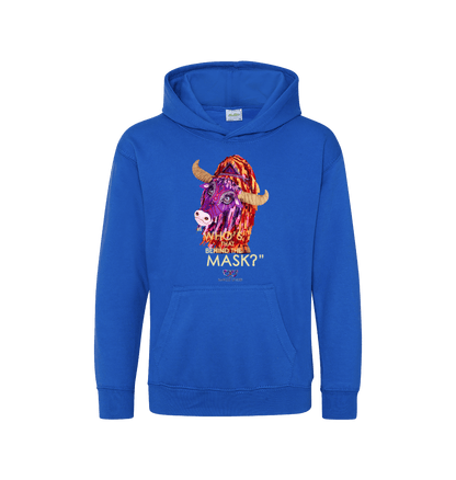 Royal Blue Printed Kids Hoodie Front