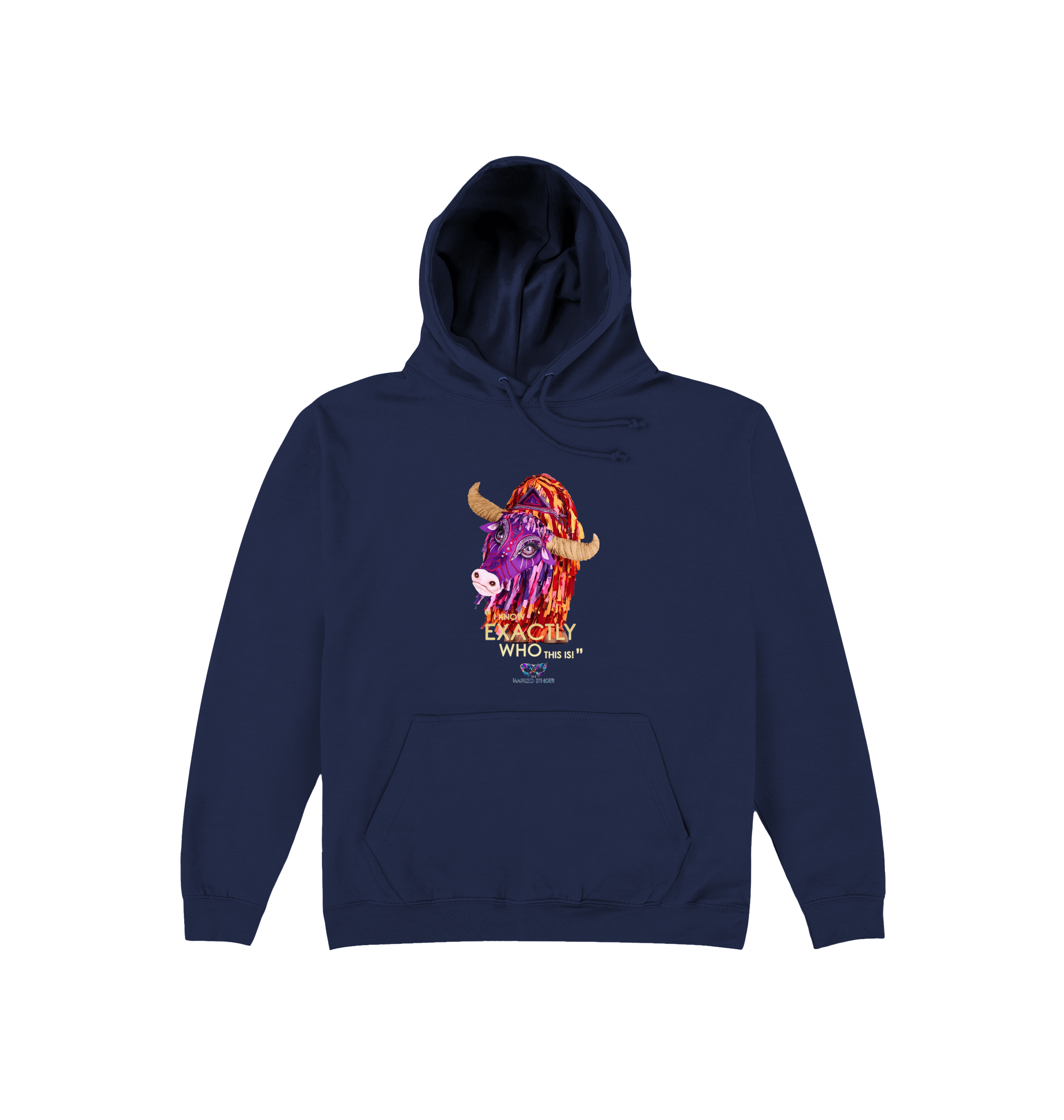 Oxford Navy Printed Hoody Front