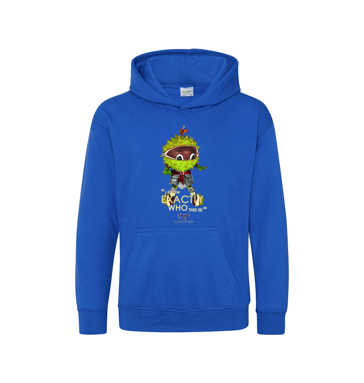 Royal Blue Printed Kids Hoodie Front