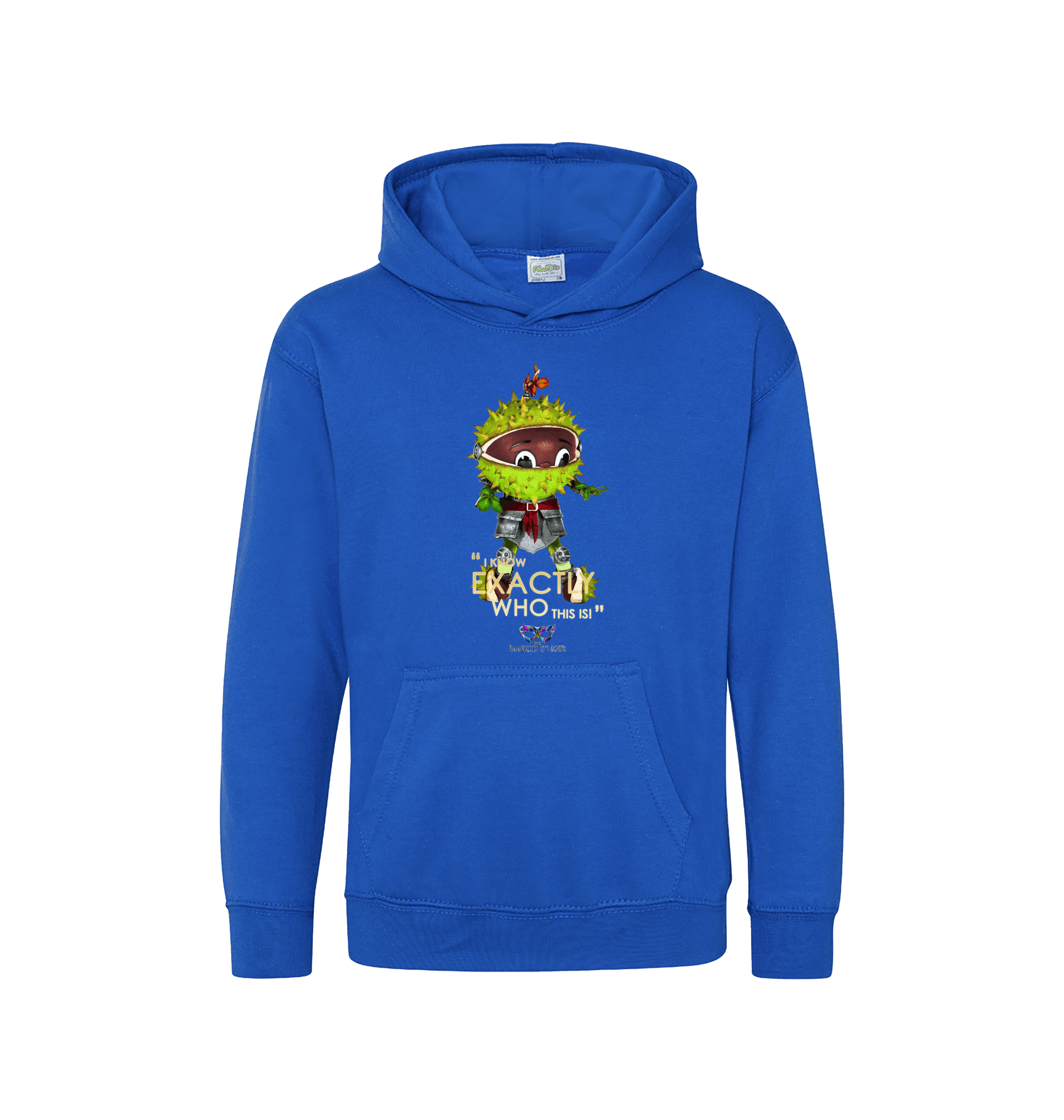 Royal Blue Printed Kids Hoodie Front