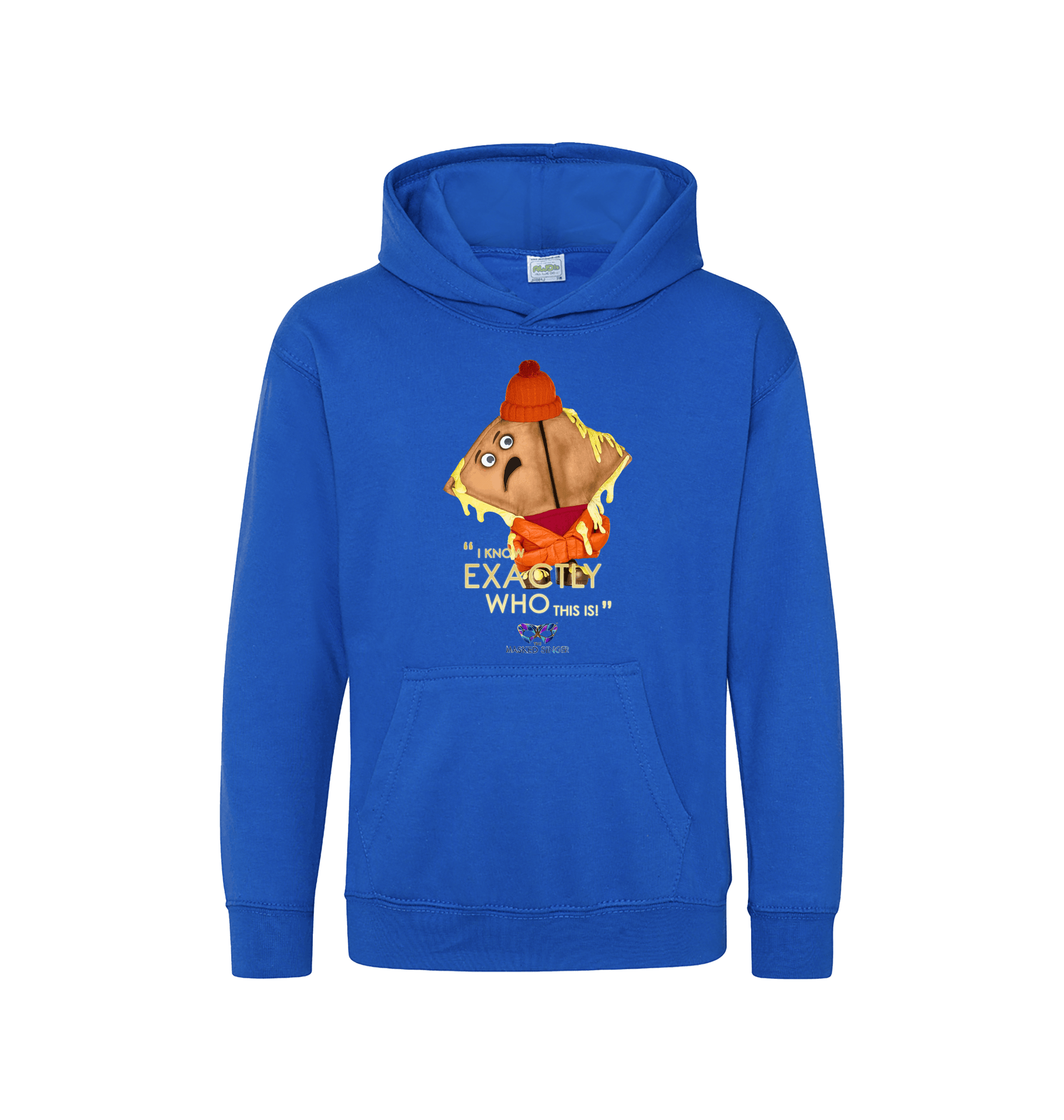 Royal Blue Printed Kids Hoodie Front