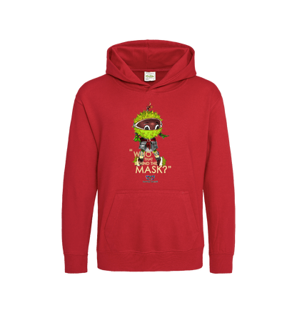 Fire Red Printed Kids Hoodie Front