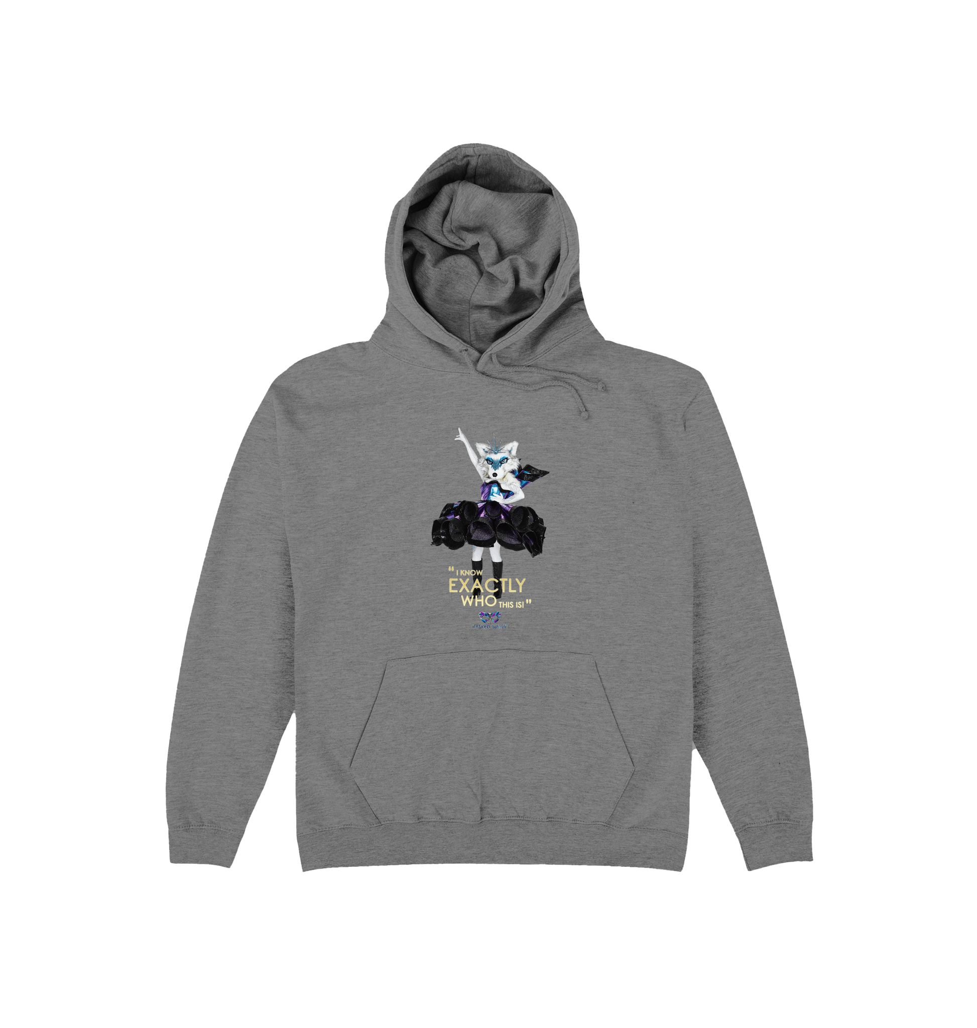 Graphite Heather Printed Hoody Front