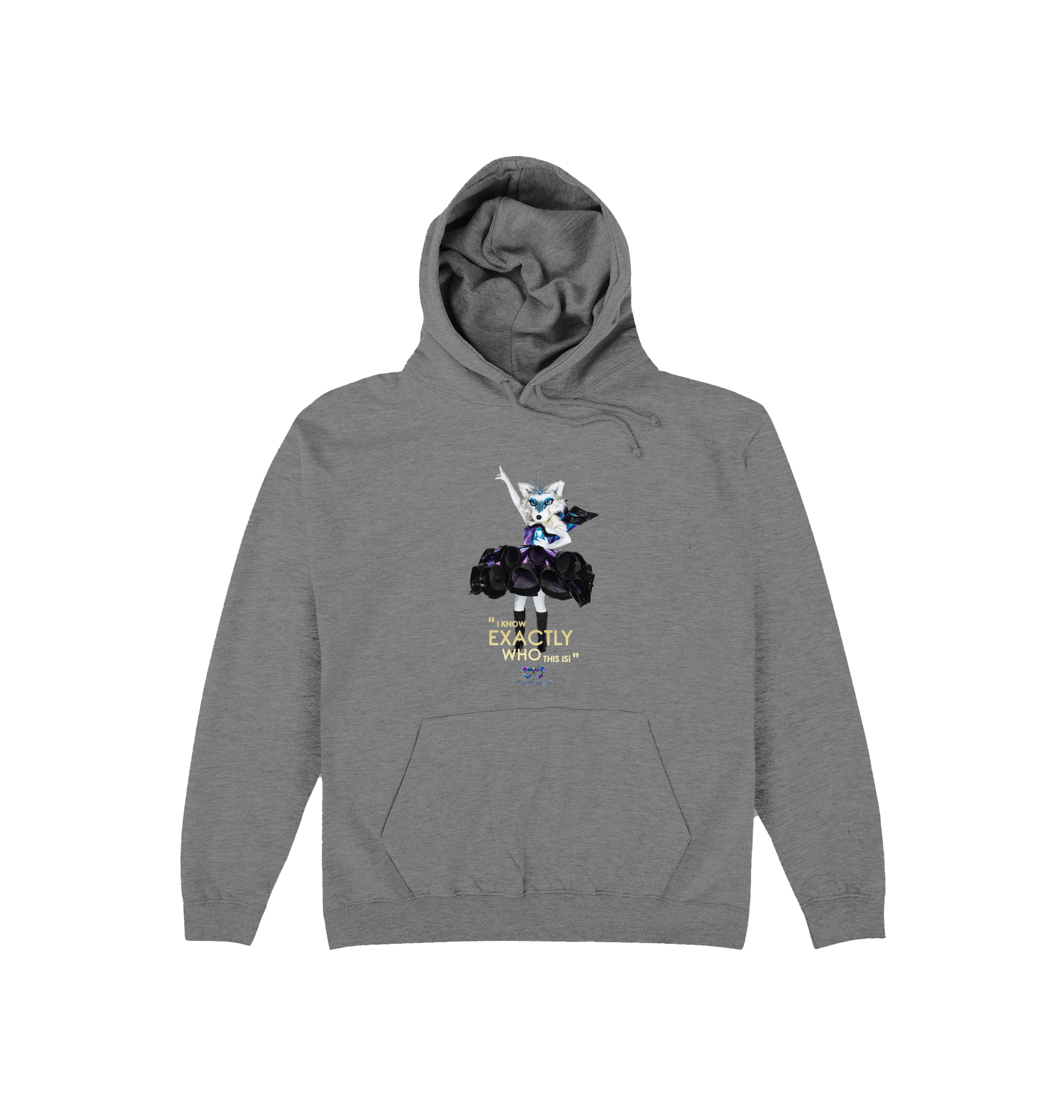 Graphite Heather Printed Hoody Front
