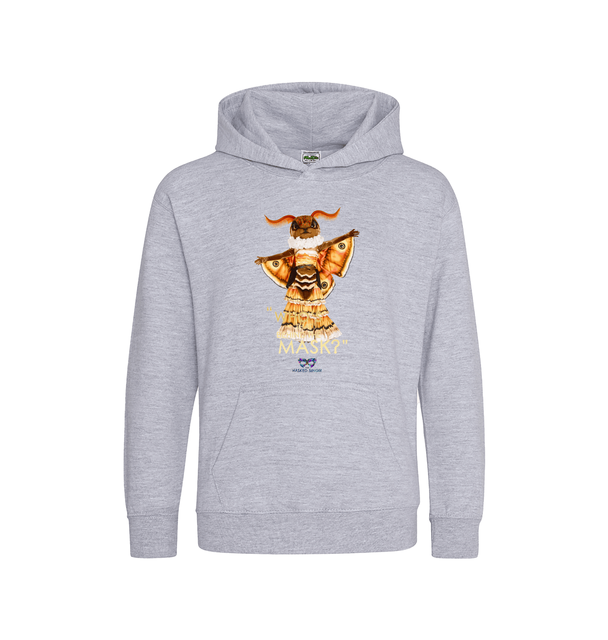 Heather Grey Printed Kids Hoodie Front