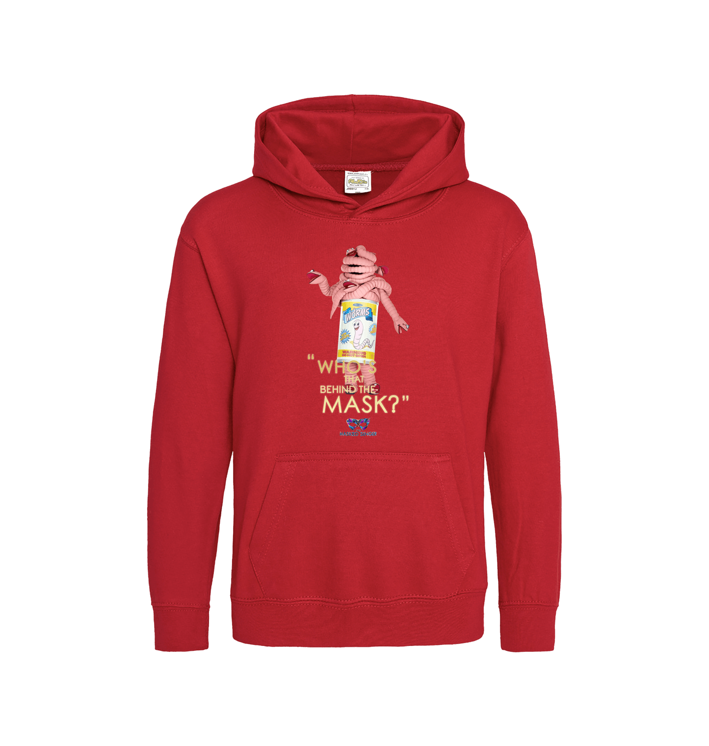 Fire Red Printed Kids Hoodie Front