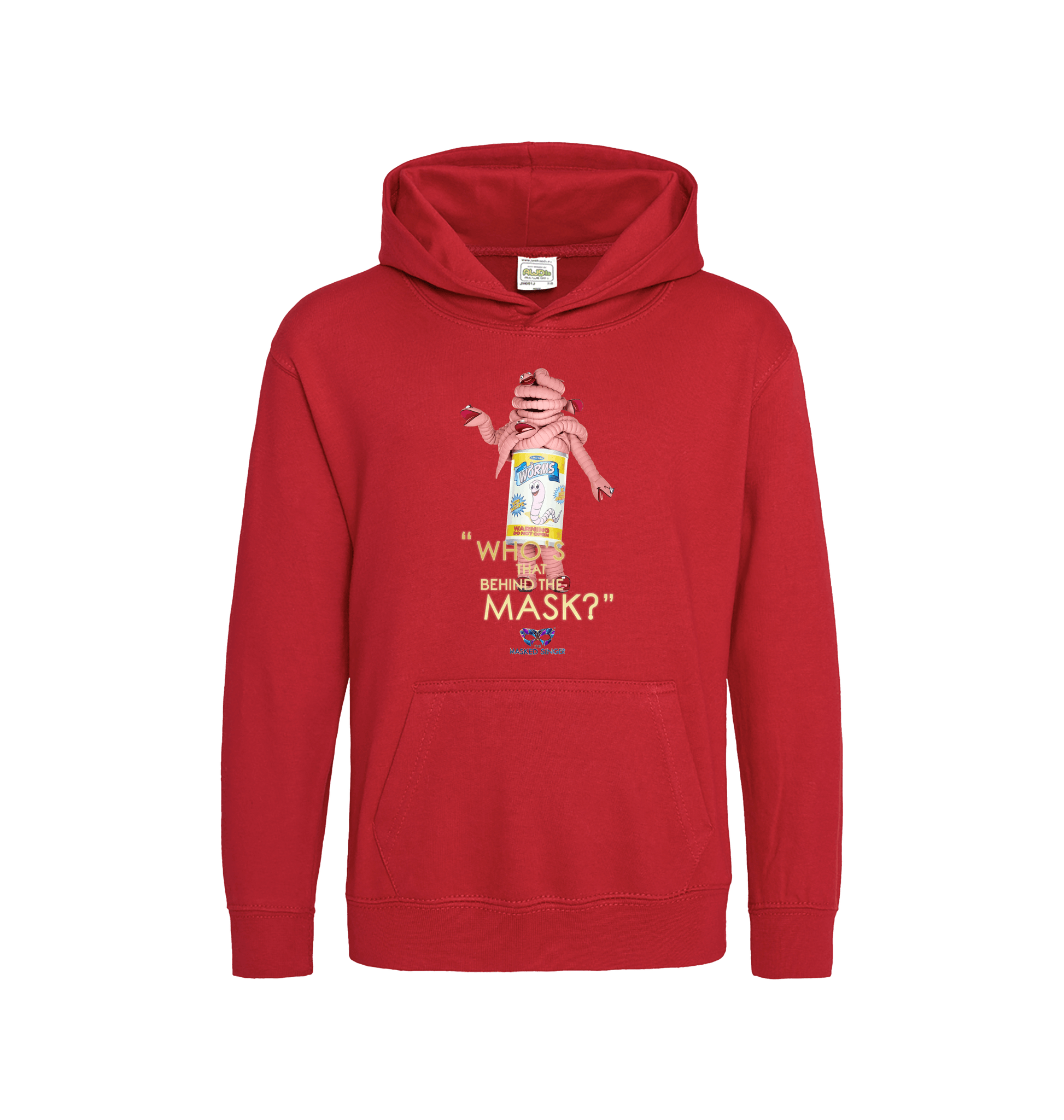 Fire Red Printed Kids Hoodie Front