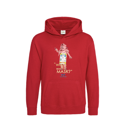 Fire Red Printed Kids Hoodie Front