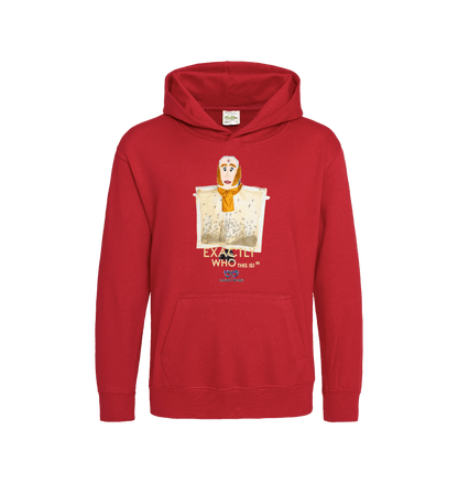 Fire Red Printed Kids Hoodie Front