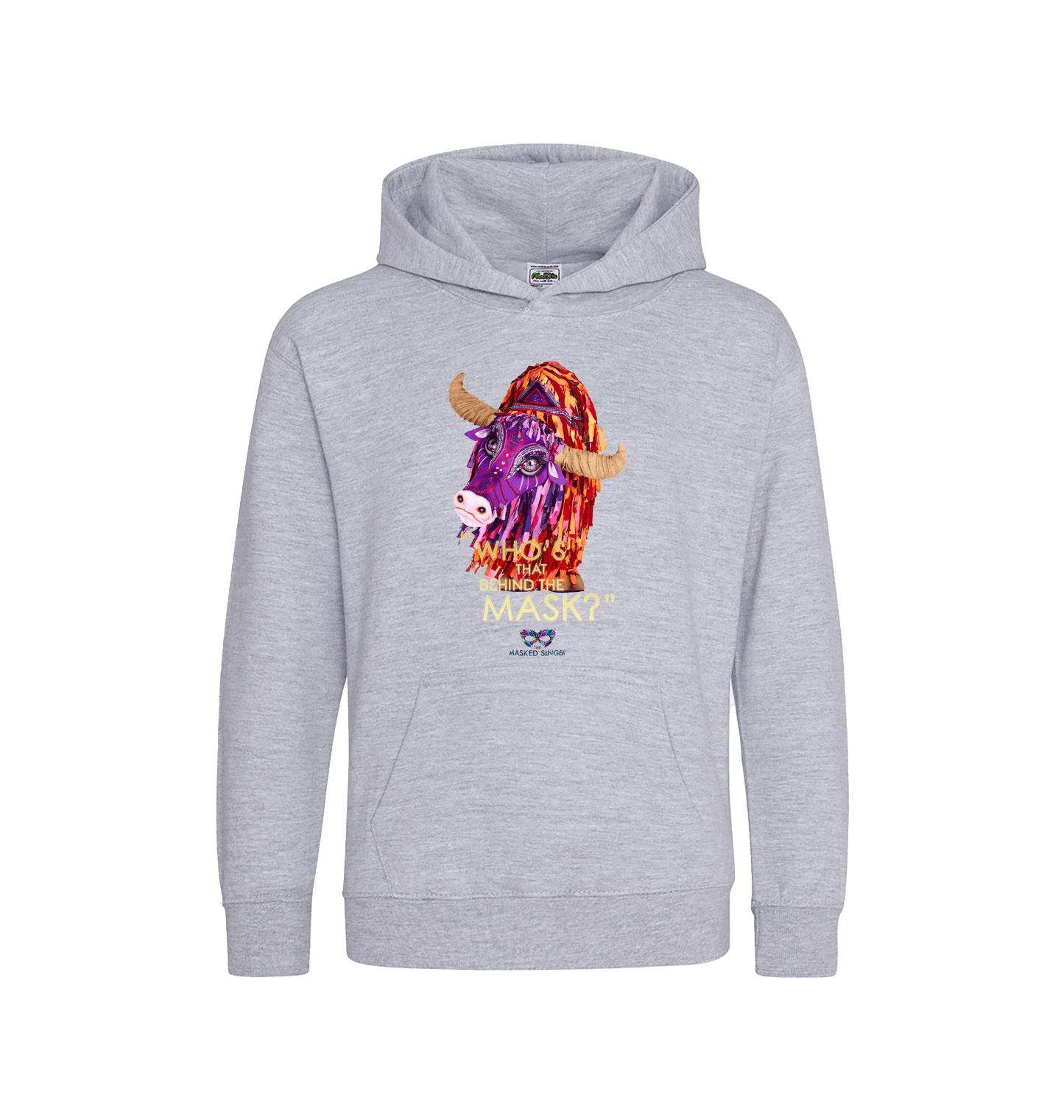 Heather Grey Printed Kids Hoodie Front