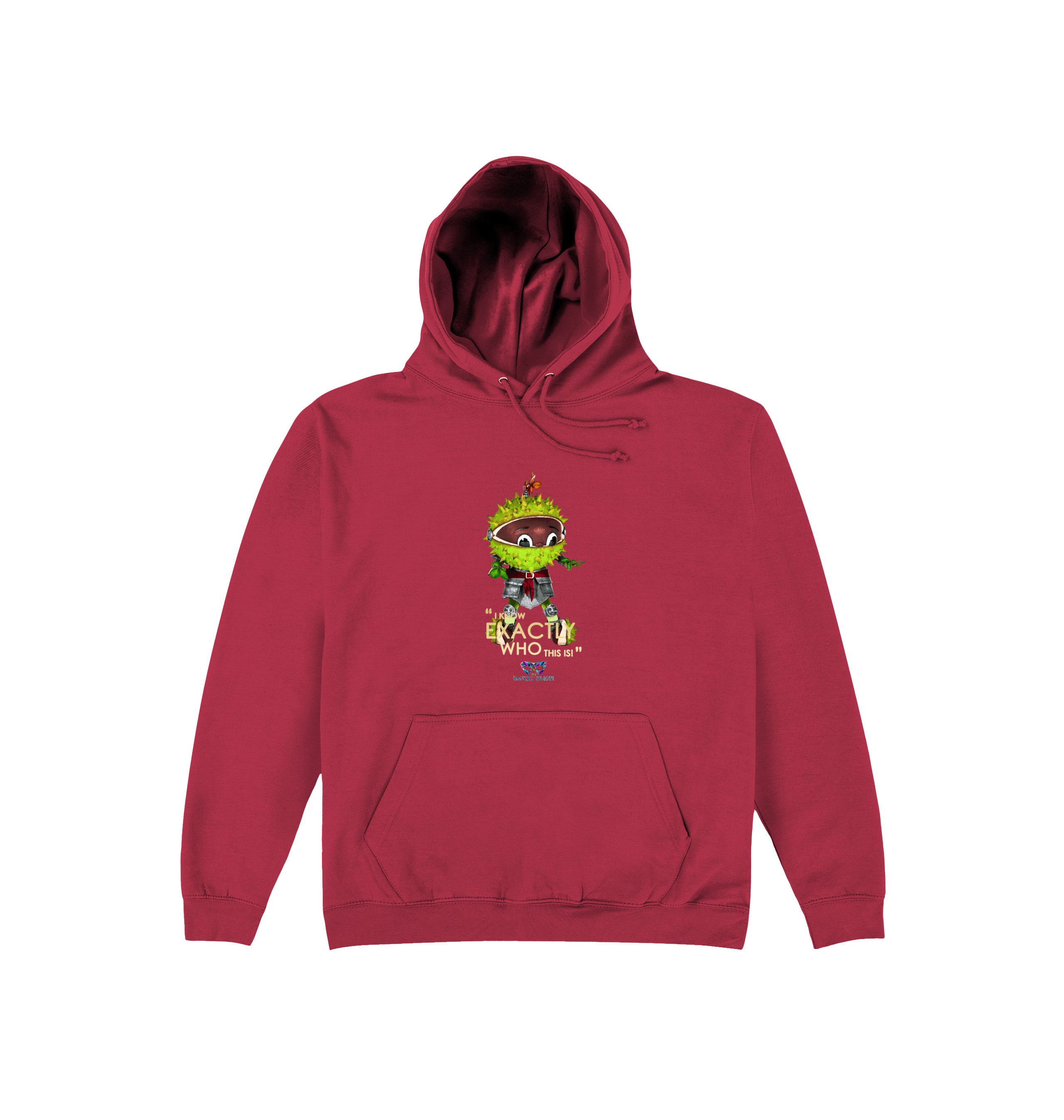 Brick Red Printed Hoody Front