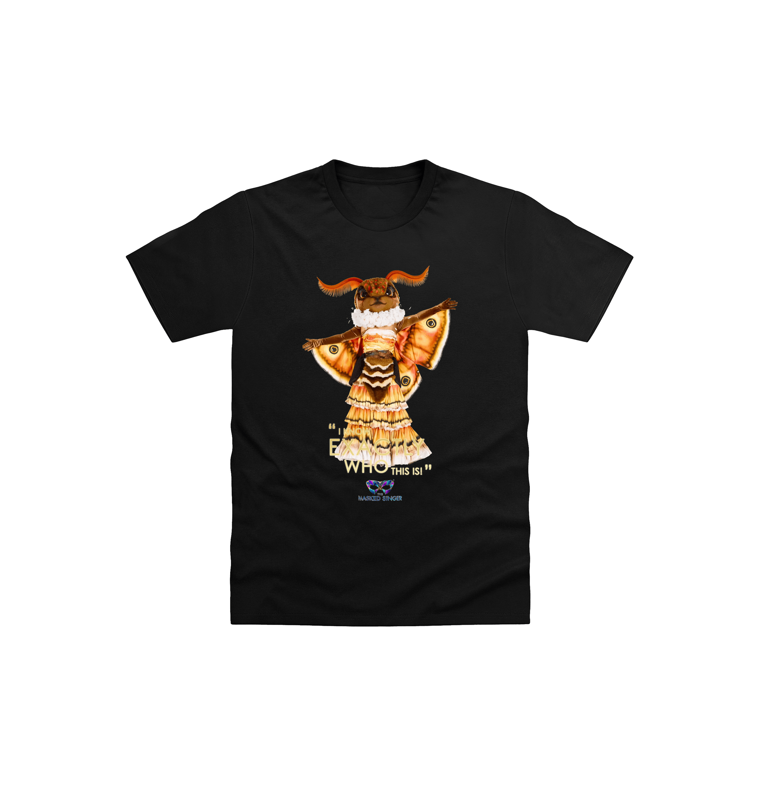 Black Printed Kids T-Shirt Front