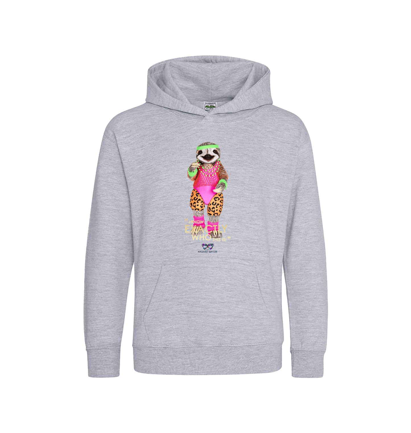 Heather Grey Printed Kids Hoodie Front