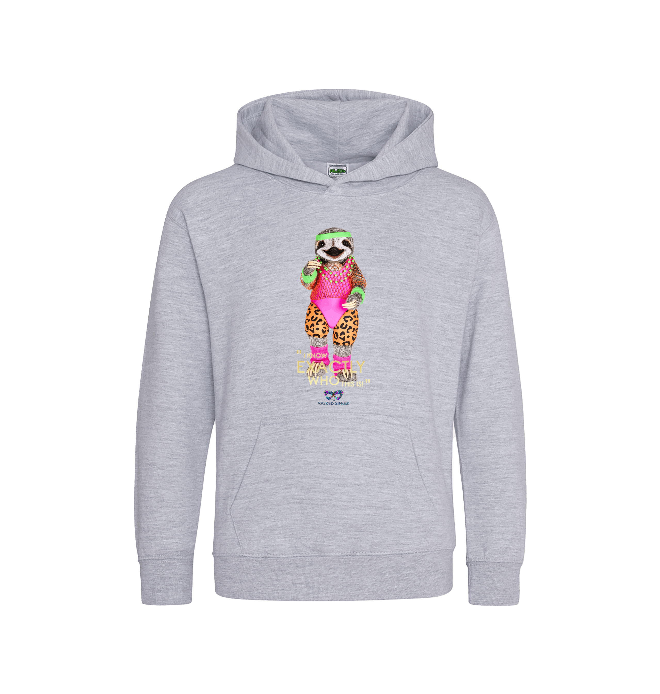Heather Grey Printed Kids Hoodie Front