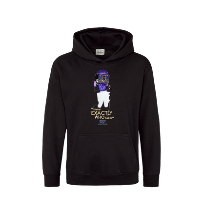 Jet Black Printed Kids Hoodie Front