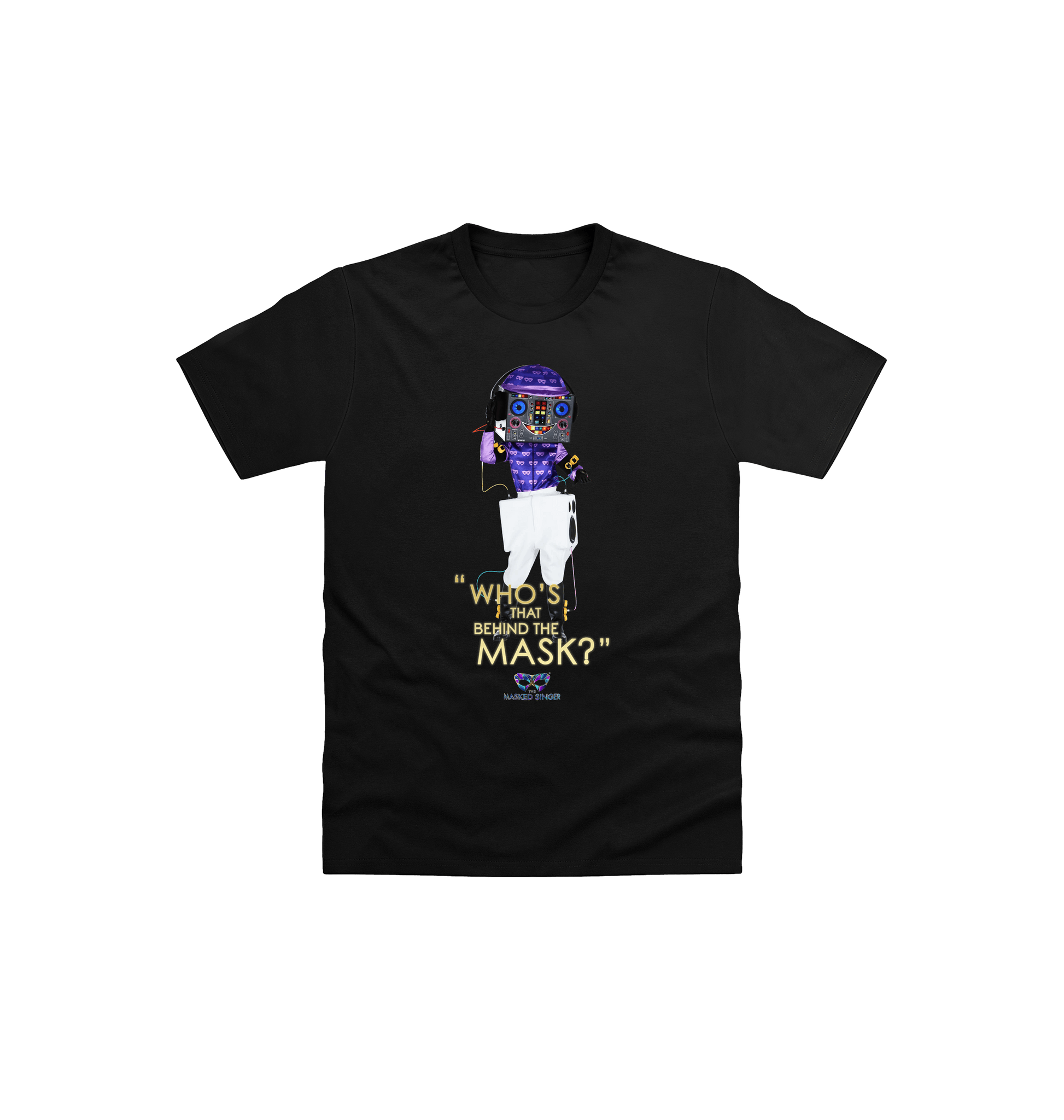 Black Printed Kids T-Shirt Front