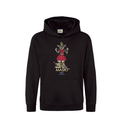 Jet Black Printed Kids Hoodie Front