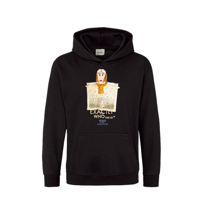 Jet Black Printed Kids Hoodie Front