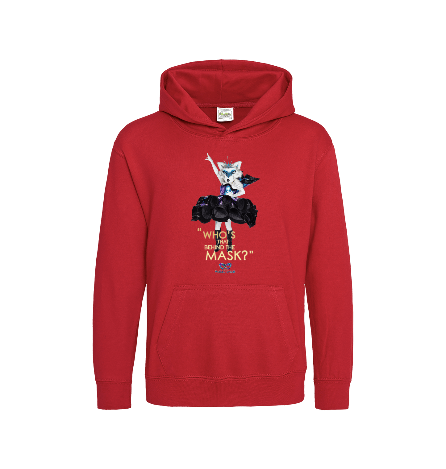 Fire Red Printed Kids Hoodie Front