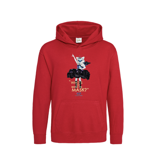 Fire Red Printed Kids Hoodie Front