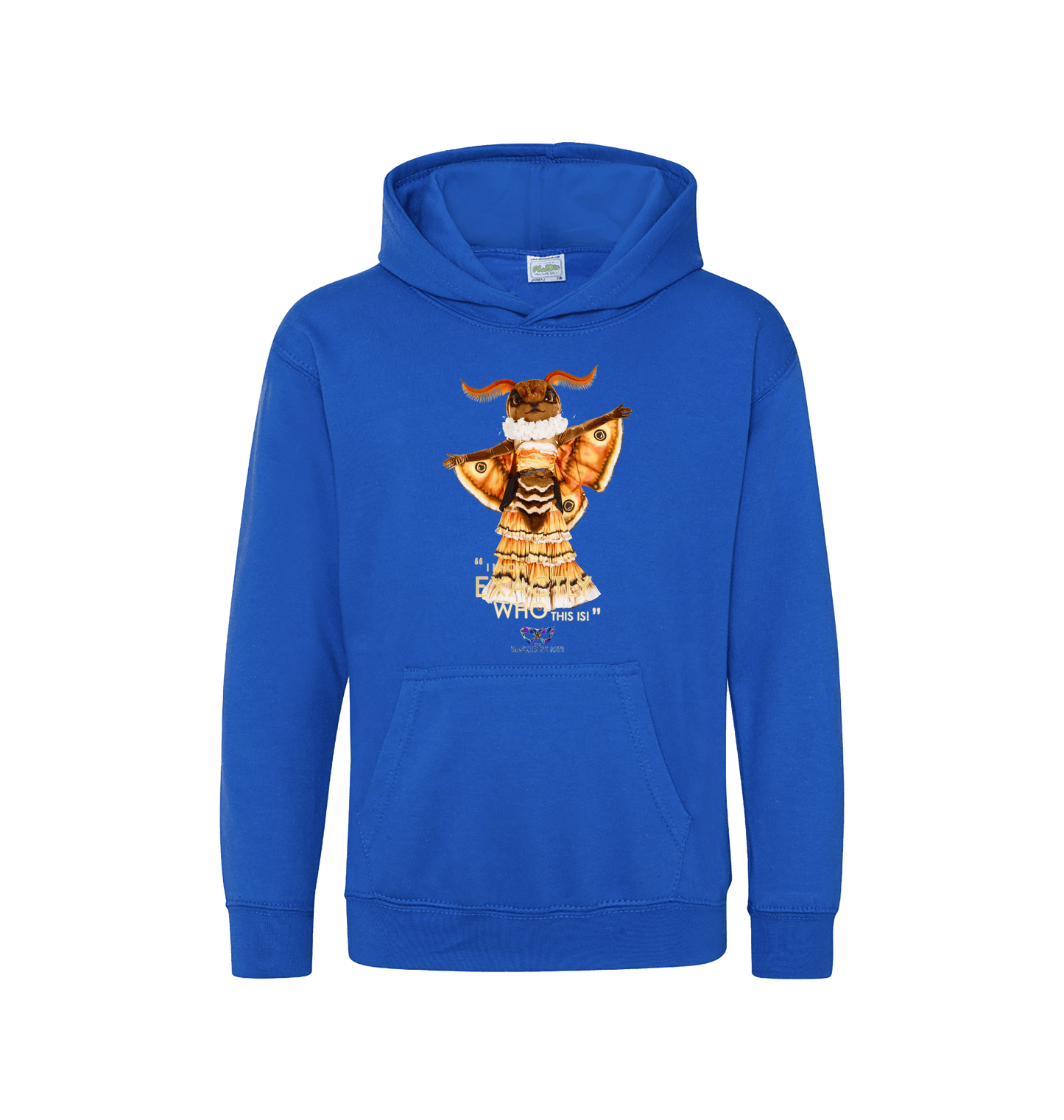 Royal Blue Printed Kids Hoodie Front