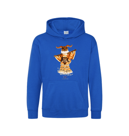 Royal Blue Printed Kids Hoodie Front