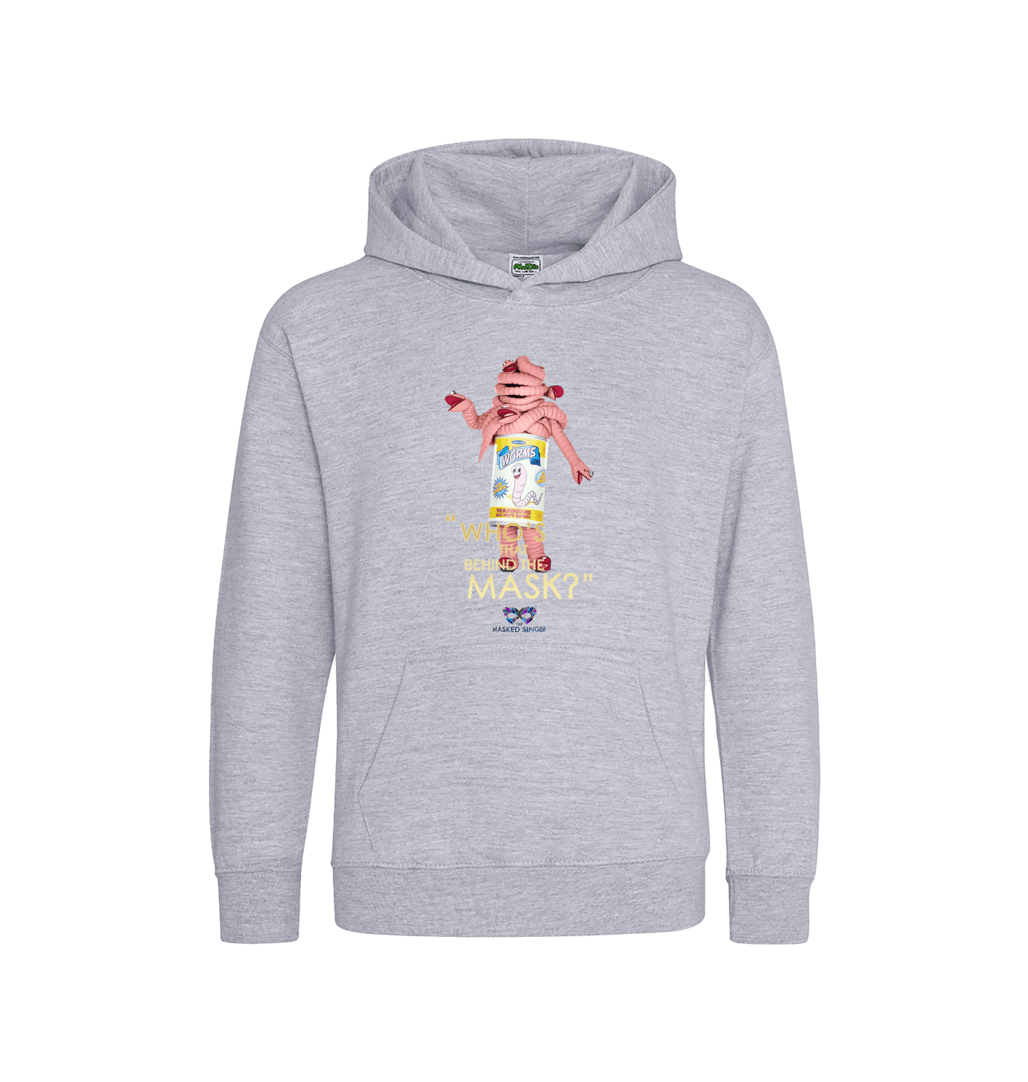 Heather Grey Printed Kids Hoodie Front