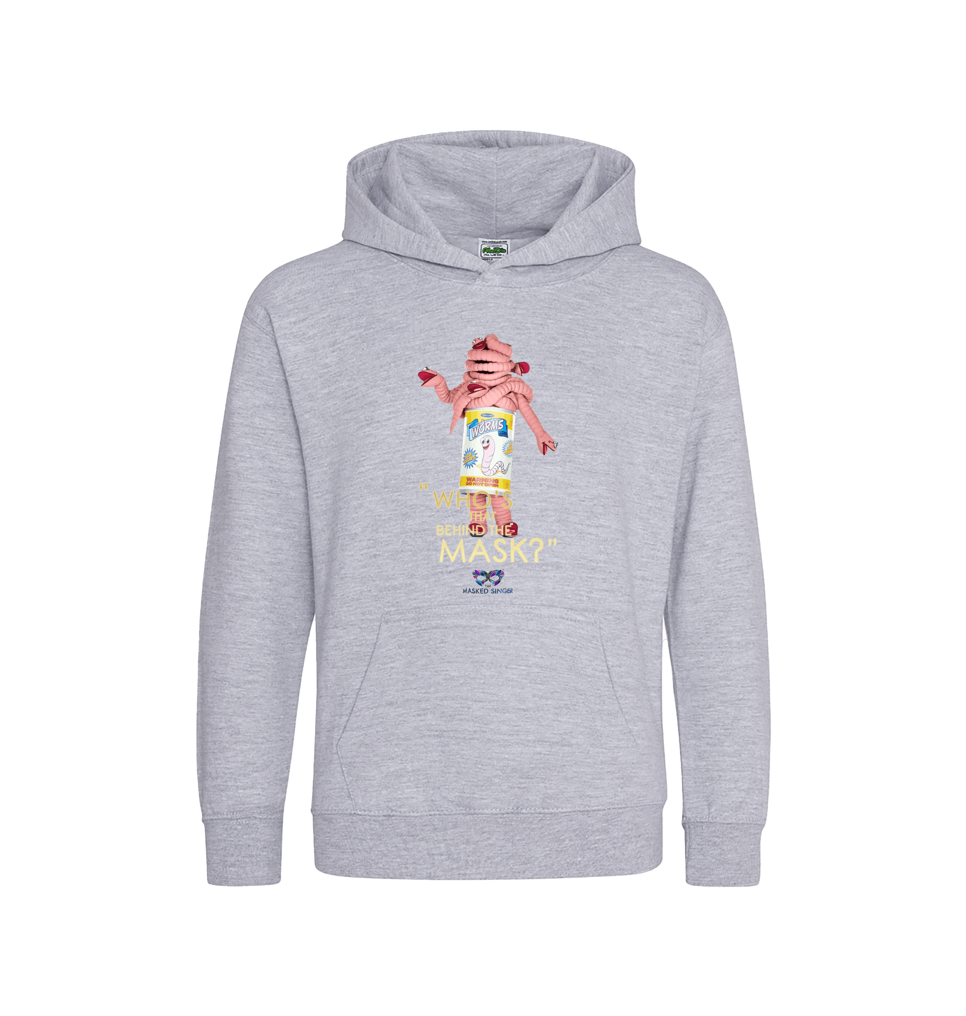 Heather Grey Printed Kids Hoodie Front