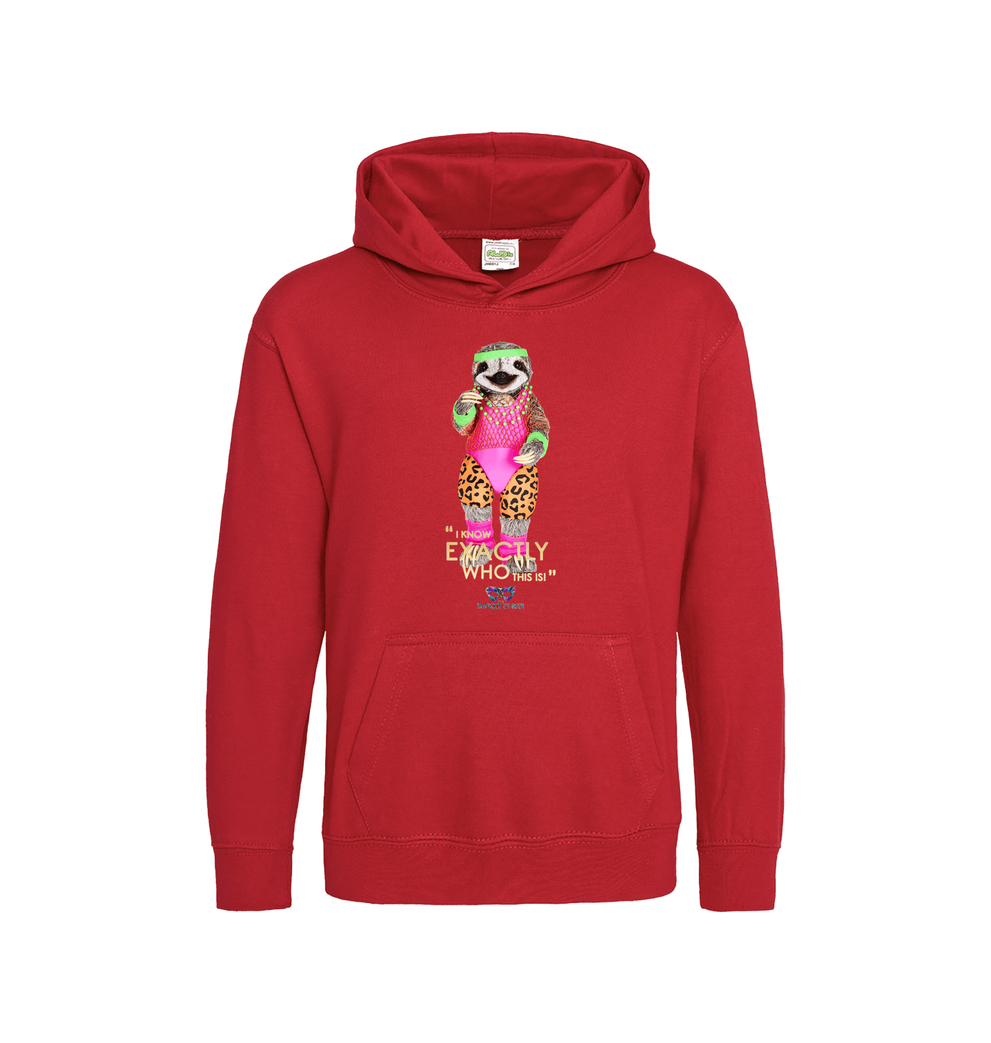 Fire Red Printed Kids Hoodie Front