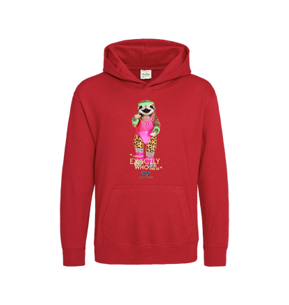 Fire Red Printed Kids Hoodie Front
