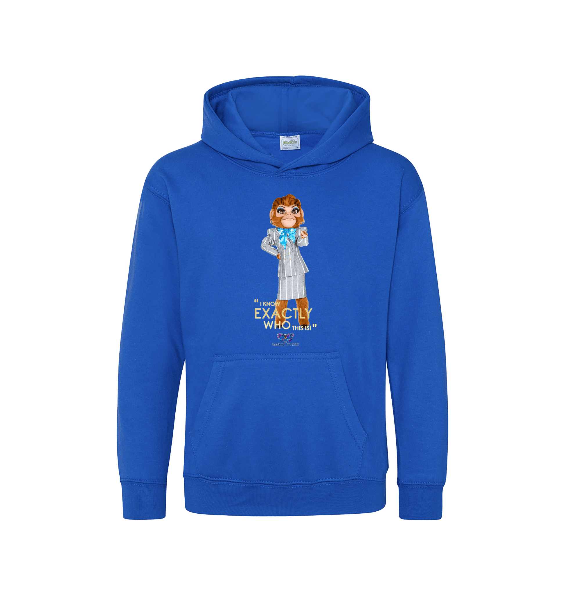 Royal Blue Printed Kids Hoodie Front