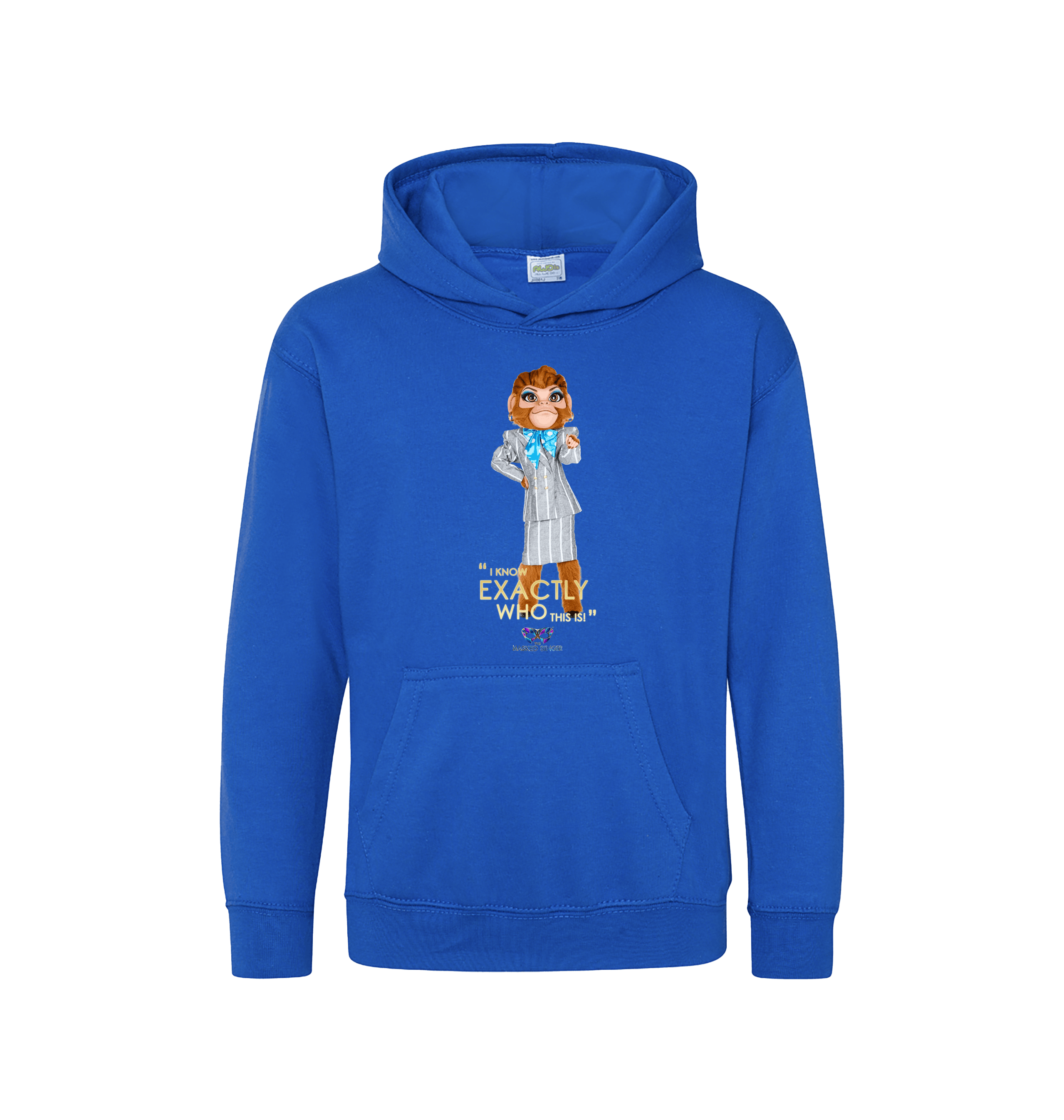 Royal Blue Printed Kids Hoodie Front