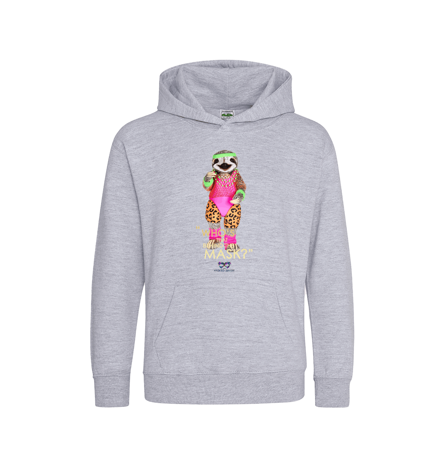Heather Grey Printed Kids Hoodie Front