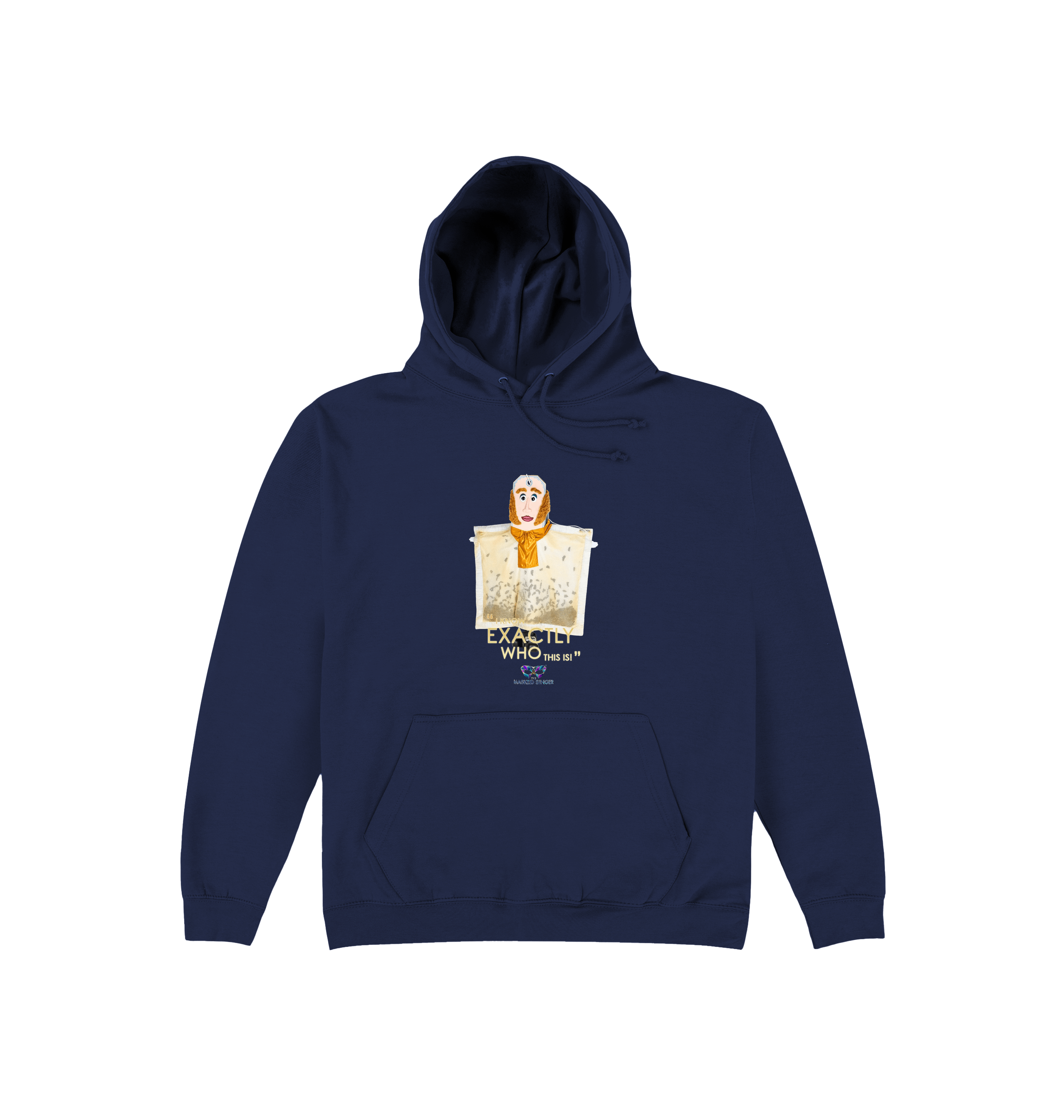 Oxford Navy Printed Hoody Front