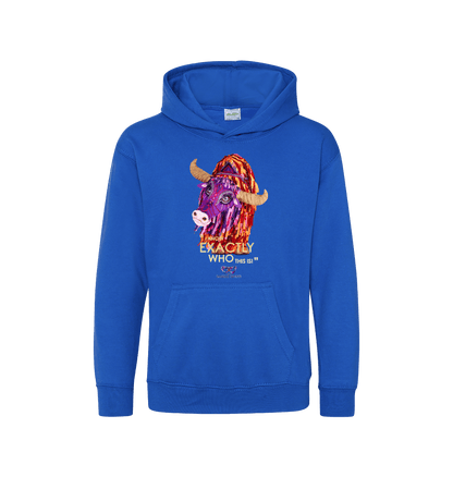 Royal Blue Printed Kids Hoodie Front