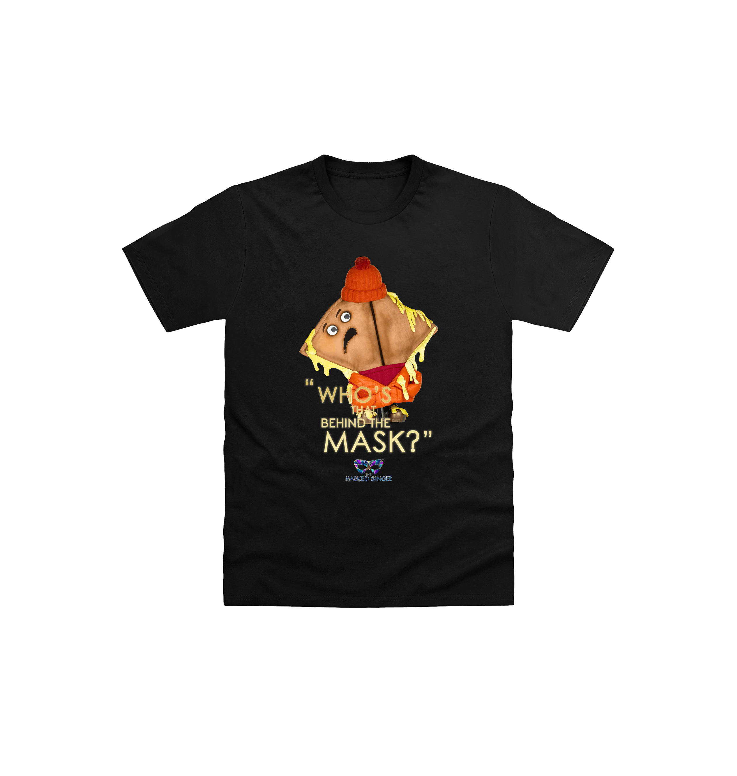 Black Printed Kids T-Shirt Front