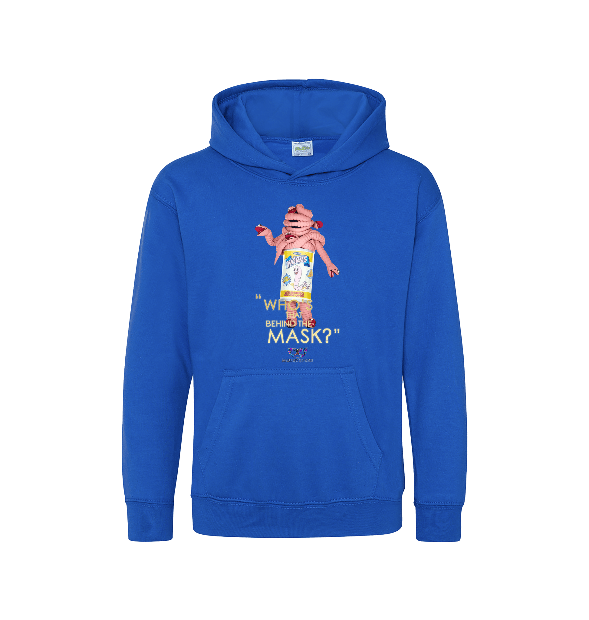 Royal Blue Printed Kids Hoodie Front
