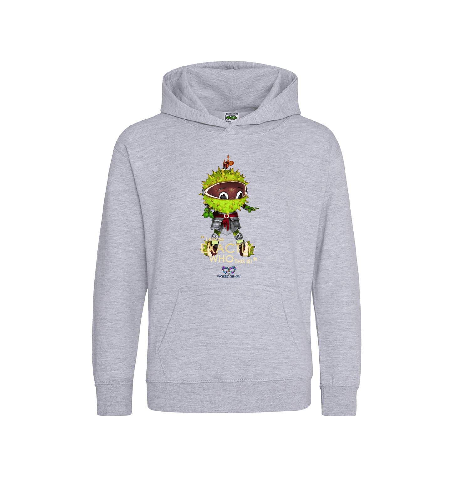 Heather Grey Printed Kids Hoodie Front