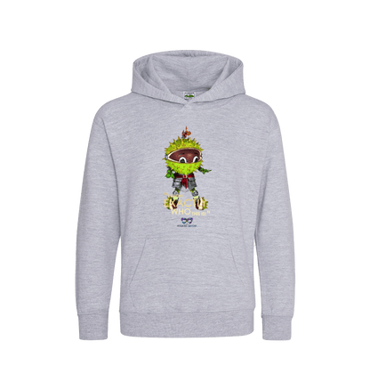 Heather Grey Printed Kids Hoodie Front